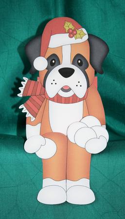 3D on the Shelf Card Kit - Little Christmas Boxer Dog by Marion Kimberley-Scott