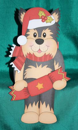 3D on the Shelf Card Kit - Little Christmas Yorkie Dog by Marion Kimberley-Scott