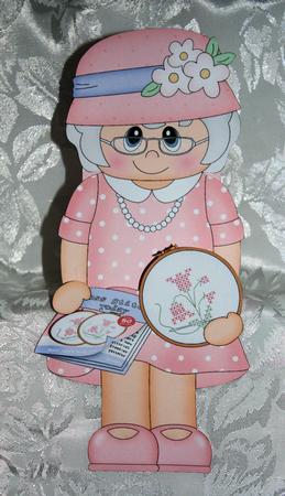 3D on the Shelf Card Kit - Gossip Galz - Cross Stitch Kath by Marion Kimberley-Scott