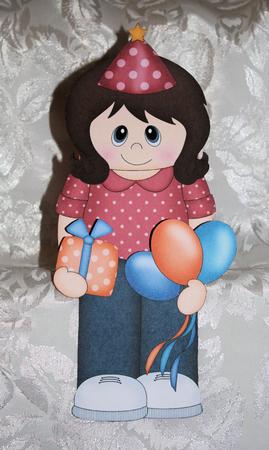 3D on the Shelf Card Kit - Little Party Lady Alexa by Marion Kimberley-Scott