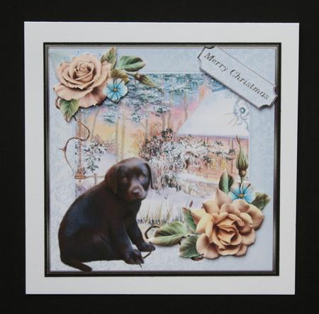 Labrador Pup & Winter Scene by Marion Kimberley-Scott