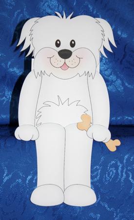 3D on the Shelf Card Kit - Little Bichon Frise Dog Maxie by Marion Kimberley-Scott