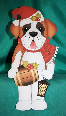 3D on the Shelf Card Kit - Little Christmas St Bernard Dog by Marion Kimberley-Scott