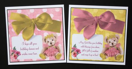 Birthday Wishes Insert Pair with Verse's by Marion Kimberley-Scott