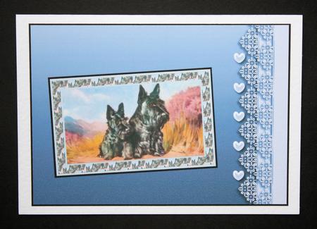 Blue Hearts & Lace Backing Paper by Marion Kimberley-Scott