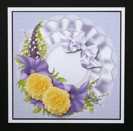 8x8 Lavender and Yellow Floral Spray by Marion Kimberley-Scott