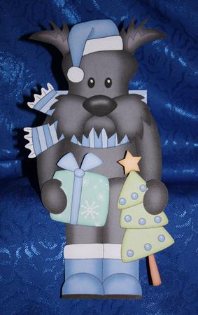 3D on the Shelf Card Kit - Little Christmas Scottie Dog by Marion Kimberley-Scott