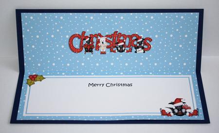 Large Dl Christmas Scottie & Westie Dogs Insert by Marion Kimberley-Scott