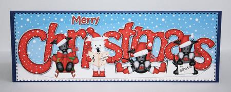 Large Dl Christmas Scottie & Westie Dogs 3D Decoupage by Marion Kimberley-Scott
