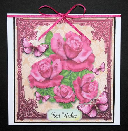Beautiful Pink Rose's & Butterflies 8x8 Mini Kit by Marion Kimberley-Scott