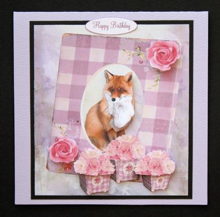 Fox Picture and Flowers with Decoupage by Marion Kimberley-Scott