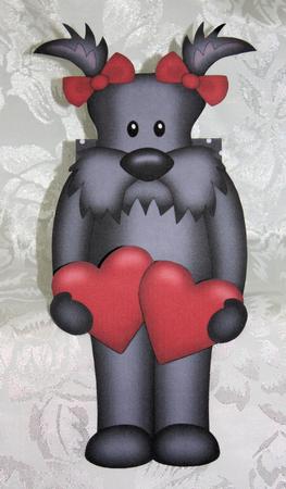 3D on the Shelf Card Kit - Hearts Love & Romance Scottie Dog by Marion Kimberley-Scott