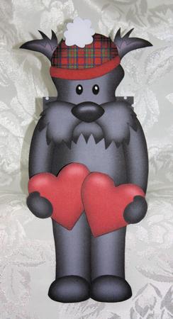 3D on the Shelf Card Kit - Hearts Love & Romance Scottie Dog by Marion Kimberley-Scott
