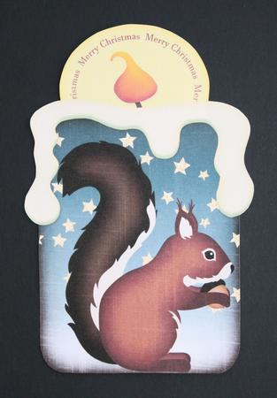 Candle Shape Card Squirrel 698 by Marion Kimberley-Scott