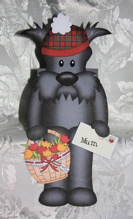 3D on the Shelf Card Kit - Scottie Dog's Flowers for Mum by Marion Kimberley-Scott