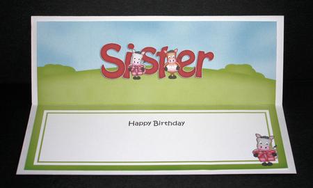 Large Dl Birthday Sister Gigi Horse Insert by Marion Kimberley-Scott