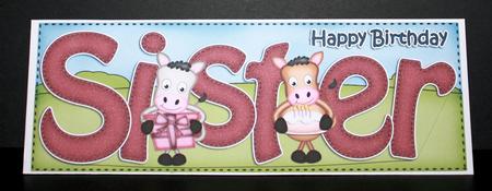 Large Dl Birthday Sister Gigi Horse 3D Decoupage by Marion Kimberley-Scott