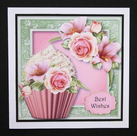 Roses & Lilies Cupcake 8x8 Quick Topper by Marion Kimberley-Scott