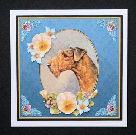 Vintage Dog Retirement 7x7 Blue Cf by Marion Kimberley-Scott