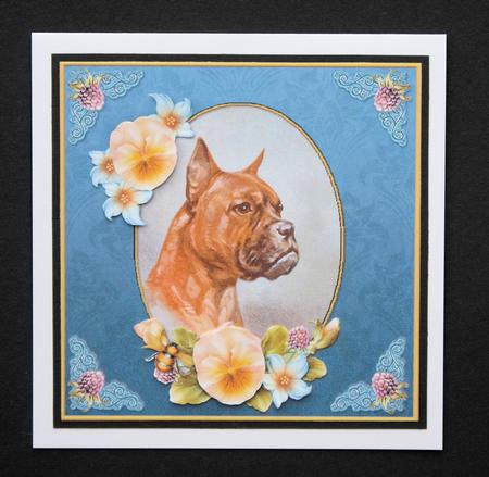 Vintage Dog Best Wishes 7x7 Cf by Marion Kimberley-Scott
