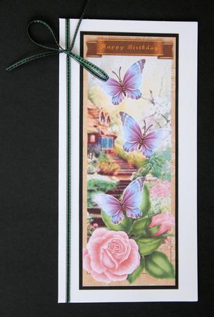 Butterflies in the Garden Dl Card Front by Marion Kimberley-Scott