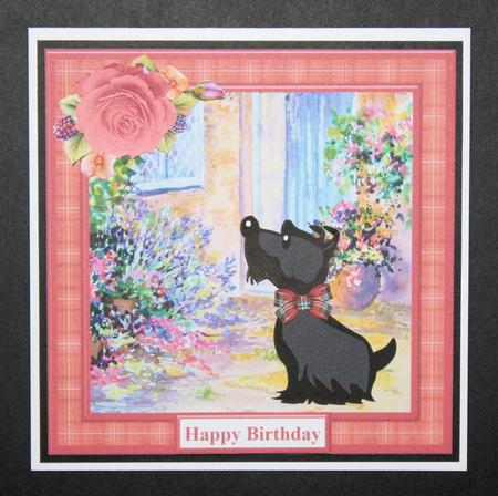 Scottie Dog by the Door Card Topper & Decoupage by Marion Kimberley-Scott
