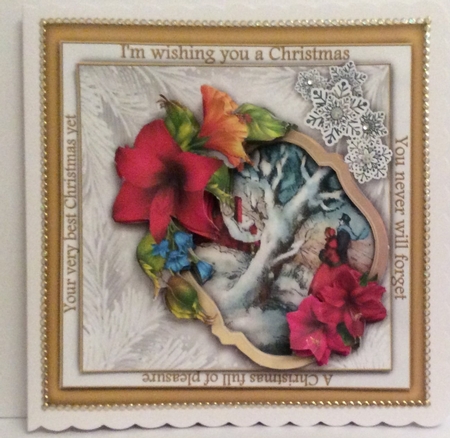 Christmas Border Greetings - Amaryllis by Marion MacKellar