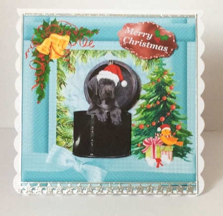  Christmas black Lab card fronts by Marion MacKellar