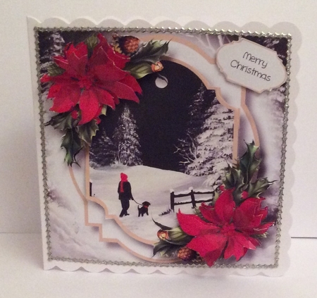 Double Mat - Midnight Winter Walk 8x8 by Marion MacKellar