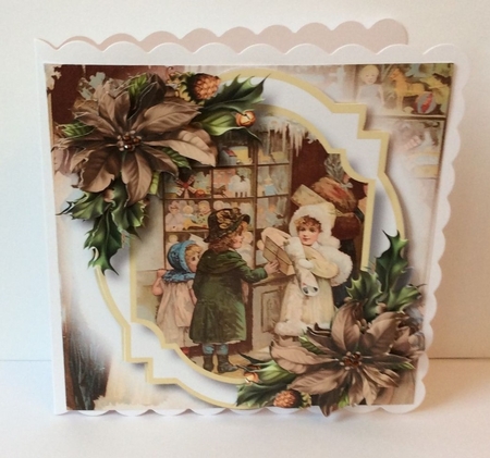 Vintage Christmas Double Mat 2 8x8 by Marion MacKellar