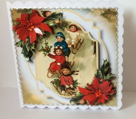 Vintage Christmas Double Mat 6 8x8 by Marion MacKellar