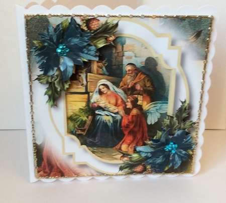 Vintage Christmas Double Mat 5 8x8 by Marion MacKellar