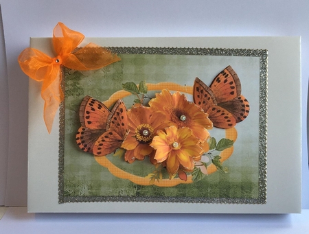 Sun Set Flowers and Butterflies Topper with Decoupage by Marion MacKellar