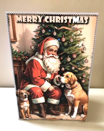 Santa and Dogs A4 by Marion MacKellar
