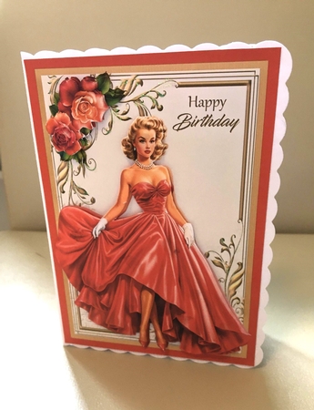 A5 Victorian Lady In Red by Marion MacKellar