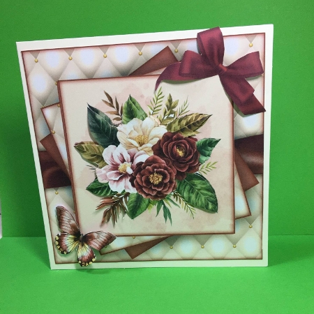 Burgundy Flowers Mini Kit 7X7 by Marion MacKellar