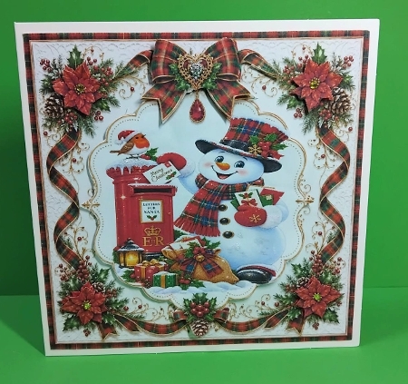 red tartan snowman by Marion MacKellar