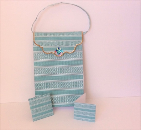 D Teal Christmas Jumper Gift Bag Kit, Gift Card & Envelope by Marion MacKellar
