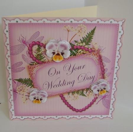 Lilac Pansy Wedding Day 8in Vintage Decoupage Topper by Marion MacKellar