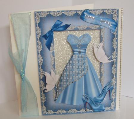 Blue Party Dress with Shoes in Blue Lace Frame by Marion MacKellar