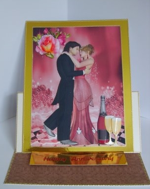 Dancing Couple on There Anniversary with Champagne by Marion MacKellar