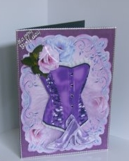 Pink/lilac Roses with Pretty Basque and Shoes by Marion MacKellar