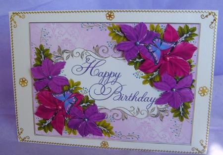 Pink Floral Birthday Topper by Marion MacKellar