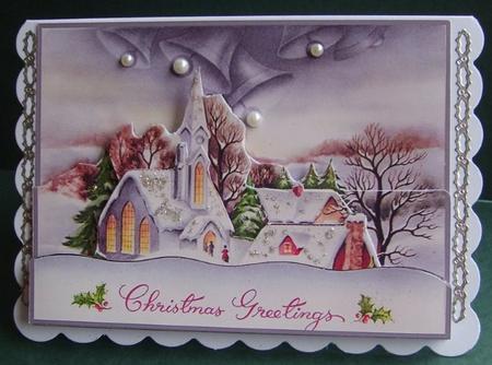 Vintage Christmas Scene Easy Cut Decoupage by Marion MacKellar