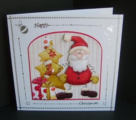 Santa's Holiday Frolics Card with Decoupage by Marion MacKellar