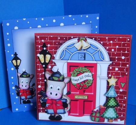 3D Gigi Horse's Present Xmas Door Countdown Animated Card by Marion MacKellar