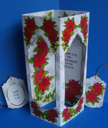 Tower Card - Poinsettia and Ivy by Marion MacKellar