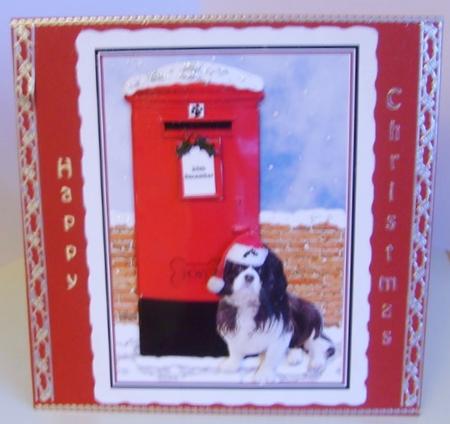 Cavalier King Charles Spaniel Christmas Post Box by Marion MacKellar
