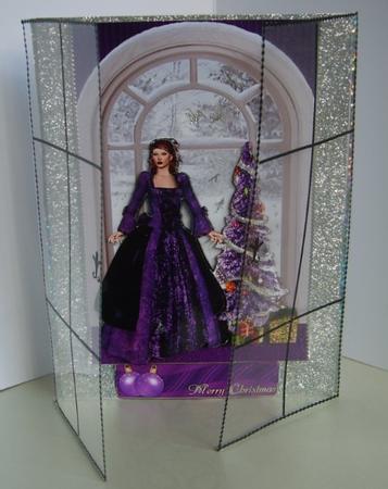 Purple and Black Christmas Window Scene by Marion MacKellar