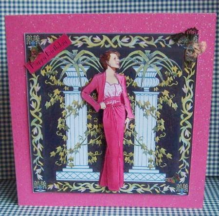 Deco Panel with Fuschia Lady by Marion MacKellar